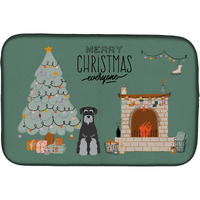 "Caroline's Treasures Black Grey Standard Schnauzer Christmas Everyone dish-drying-mats, 14 x 21, Multicolor"