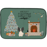 "Caroline's Treasures Black White Papillon Christmas Everyone dish-drying-mats, 14 x 21, Multicolor"