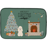 "Caroline's Treasures CK7633DDM White Poodle Christmas Everyone dish-drying-mats, 14 x 21, Multicolor"