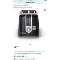 BD 2 Slice Toaster Black