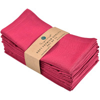 Fingercraft Dinner Cloth Napkins, Cotton Linen Blend Fabric 12 Pack, Premium Quality, Mitered Corners for Every Day Use Napkins are Pre Shrunk and Good Absorbency Easter Special Color Fuchsia