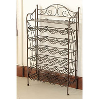 Iron 24-Bottle Wine Rack  Rustic Brown