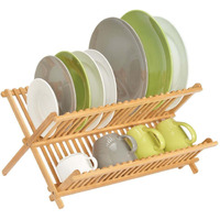 16.5 x 13 in. Dish Drying Rack Bamboo  Brown