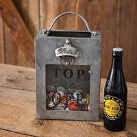 Top Me Off Galvanized Bottle Opener Bin