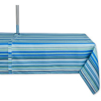 BLUE OCEAN STRIPE PRINT OUTDOOR TABLECLOTH WITH ZIPPER 60x120