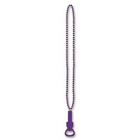 Beads With Bottle Opener  Purple - Pack Of 12