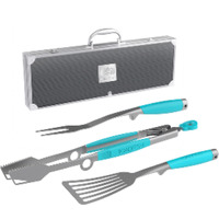 TOADFISH ULTIMATE GRILL SET W/ CARRYING CASE - TONGS, SPATULA