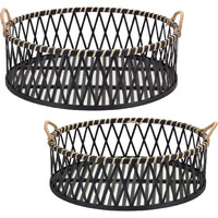 Bamboo and Rattan Tray (Set of 2)