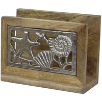 Wooden Napkin Holder with Polished Wood & Nickel