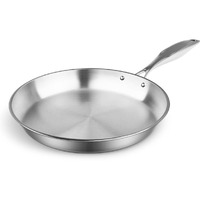 SOGA Stainless Steel Fry Pan 24cm Frying Pan Top Grade Induction Cooking FryPan