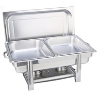 SOGA Double Tray Stainless Steel Chafing Catering Dish Food Warmer