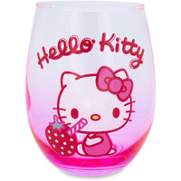 Sanrio Hello Kitty Strawberry Sip Stemless Wine glass  Holds 20 Ounces