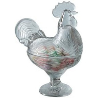 Glass Rooster Candy Dish