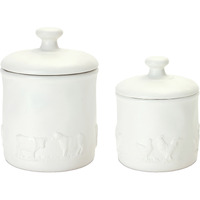 Ceramic Farm Animal Canister (Set of 2)