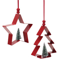 Star and Pine Tree Cookie Cutter Ornament (Set of 6)