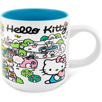 Sanrio Hello Kitty Pink Map ceramic Mug  Holds 13 Ounces