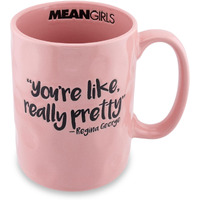 Mean girls Really Pretty Wax Resist ceramic Pottery Mug  Holds 18 Ounces