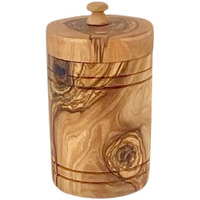 Olive Wood Spice Jar Salt Keeper wLid(D0102H5TR72)