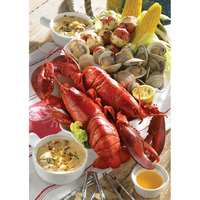 MAINE SHORE CLAMBAKE GRAM DINNER FOR FOUR WITH 1.25 LB LOBSTERS