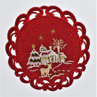 12 in. Reindeer, Snow House & Pine Tree Doily