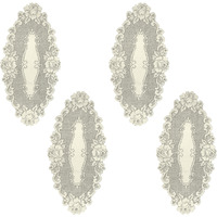 12 x 24 in. Vintage Rose Doilies&44 Ecru - Set of 4