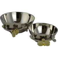 7.5 & 6 in. Metal Bowls Set, 2 Piece