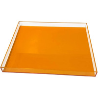 Neon Orange Lucite Tray - Large