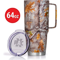 64 oz Double Vacuum Wall Stainless Steel Tumbler with Lid, Camo