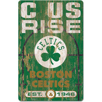 Boston Celtics Sign 11x17 Wood Slogan Design