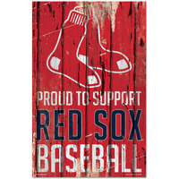 Boston Red Sox Sign 11x17 Wood Proud to Support Design