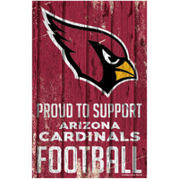 Arizona Cardinals Sign 11x17 Wood Proud to Support Design