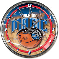 Orlando Magic Round Chrome Wall Clock