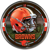 Cleveland Browns Round Chrome Wall Clock