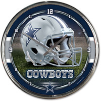 Dallas Cowboys Round Chrome Wall Clock