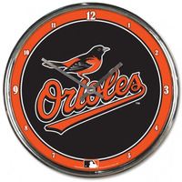 Baltimore Orioles Clock Round Wall Style Chrome