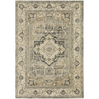 2 X 8 Beige And Gray Traditional Medallion Indoor Runner Rug