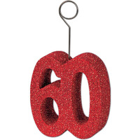 Glittered  60  Photo/Balloon Holder