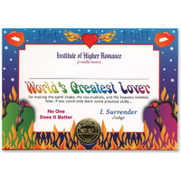 World's Greatest Lover Certificate