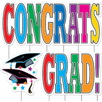 Plas Jumbo Congrats Grad Yard Sign Set