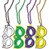 Mardi Gras Masks w/Beads