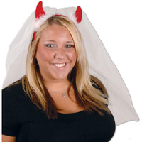 Devil Horns Headband w/Veil