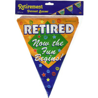 Retired The Fun Begins! Pennant Banner