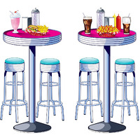 Soda Shop Tables & Stools Props