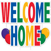 Plastic Jumbo Welcome Home Yard Sign Set