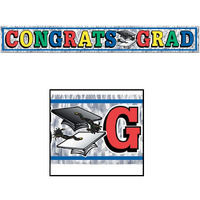 Metallic Congrats Grad Fringe Banner