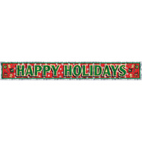 Metallic Happy Holidays Fringe Banner