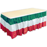 Red, White & Green Table Skirting