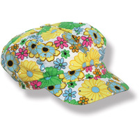 Fabric 60's Flower Print Hat