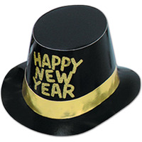 Black Hi-Hat w/Glittered HNY