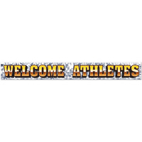 Metallic Welcome Athletes Fringe Banner